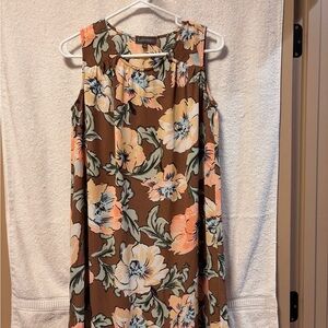 Floral  Lined Sleeveless Dress